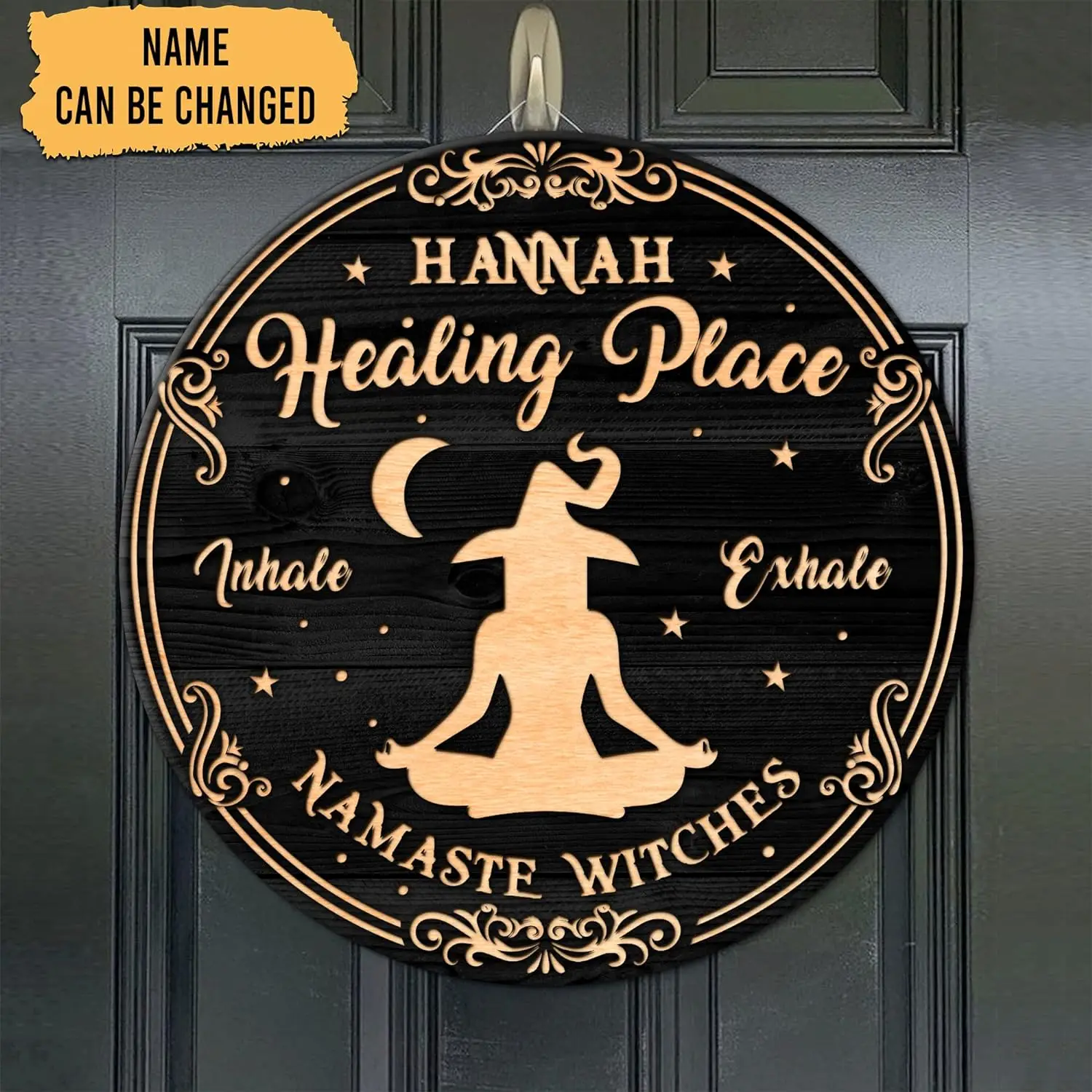 Kitchen Witch Wood Sign Spooky Wicked Halloween Welcome Salem Sanctuary Wall Decor Wicca Magik Witches Brew Witchcraft 12 inch