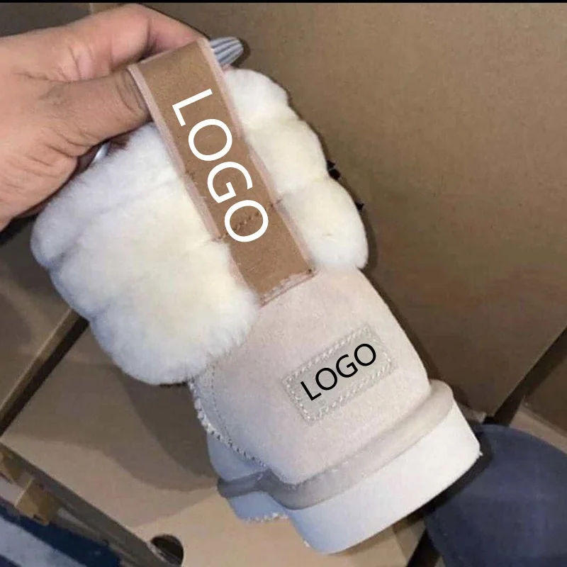 2021 Wholesale Custom Fashion Sheepskin Kids Women Wool Designer Winter uggh Boots For Women With Fur