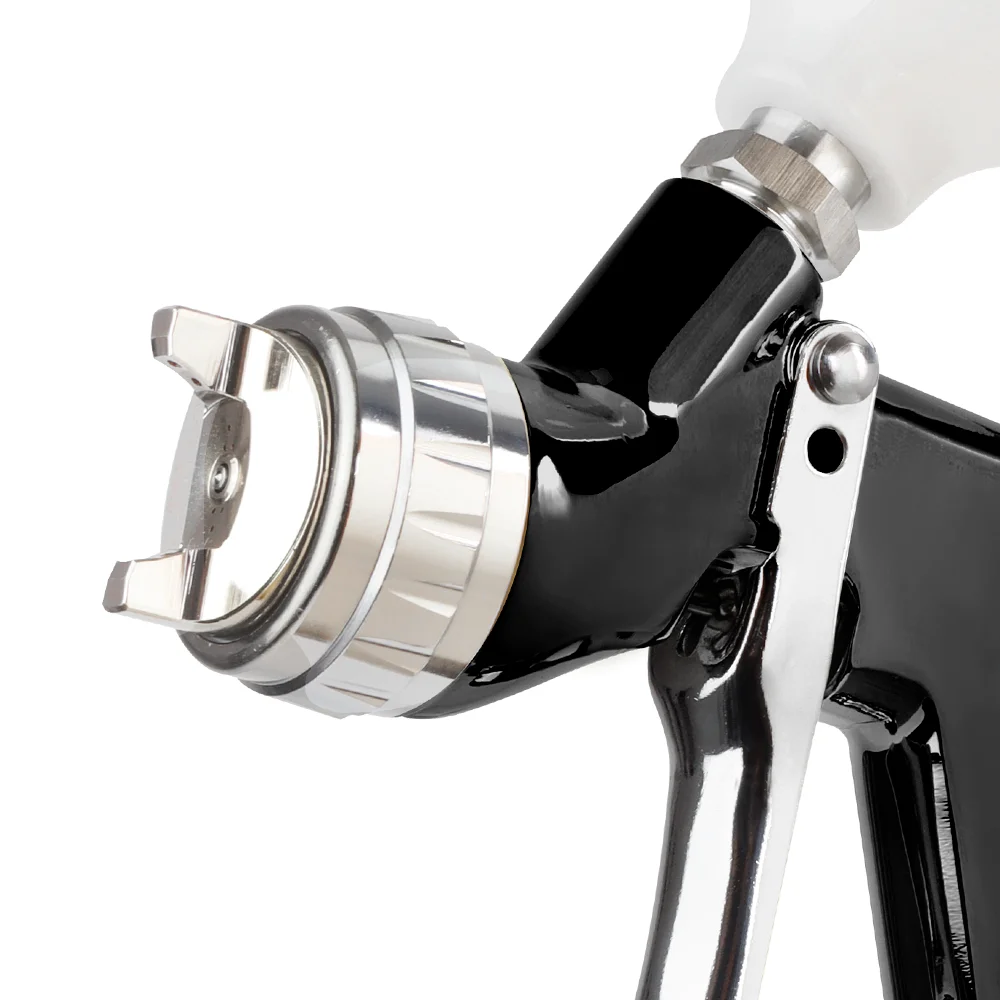 Professional T110 Paint Spray Gun - HVLP Gravity Feed with 1.3mm/1.8mm spraying nozzle, 600ml Cup, Black Finish for Car Repair.