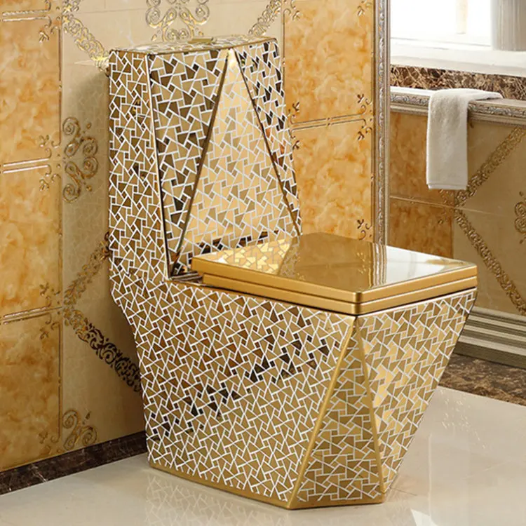 Hot sale ceramic siphonic and washdown one pice golden toilet