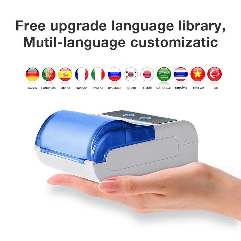Pos58 Mini Portable Thermal Receipt Printer QS5803 Thermal Label Printer Wireless Bluetooth RS232 Pocket Printer Wholesale