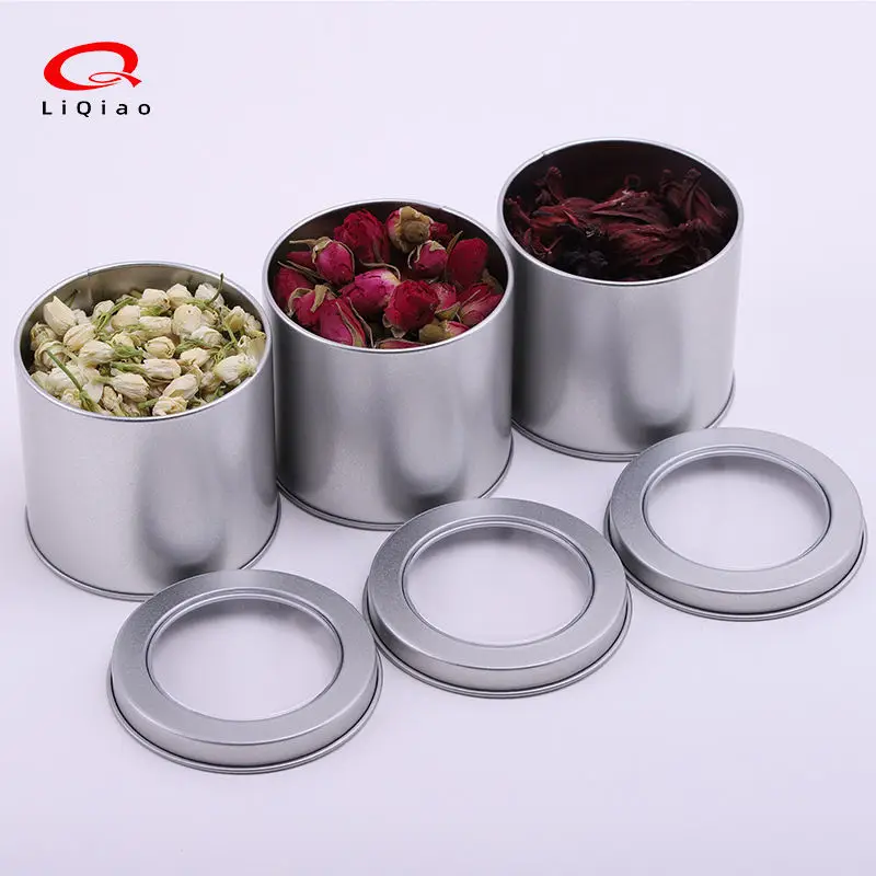 In Stock Food Grade Tinplate Round Cookie Candy Mint Cosmetic Metal Can Packaging Empty Box with Lid Tin Box