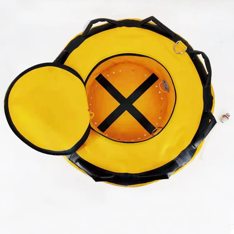 Outdoor snorkeling free diving equipment, portable inflatable safety float buoy, sea surface signal ball