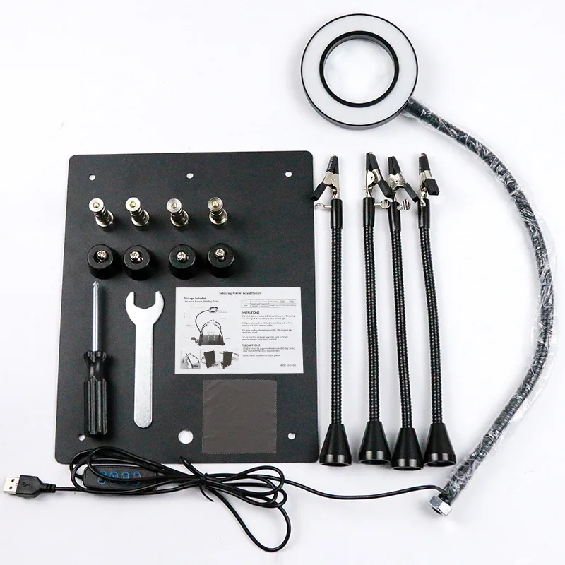 New Product 6X Solder Table Helping Universal Clamp Magnifying Glass LED Magnifying Lamp For Mobile Phone Circuit Board Repair