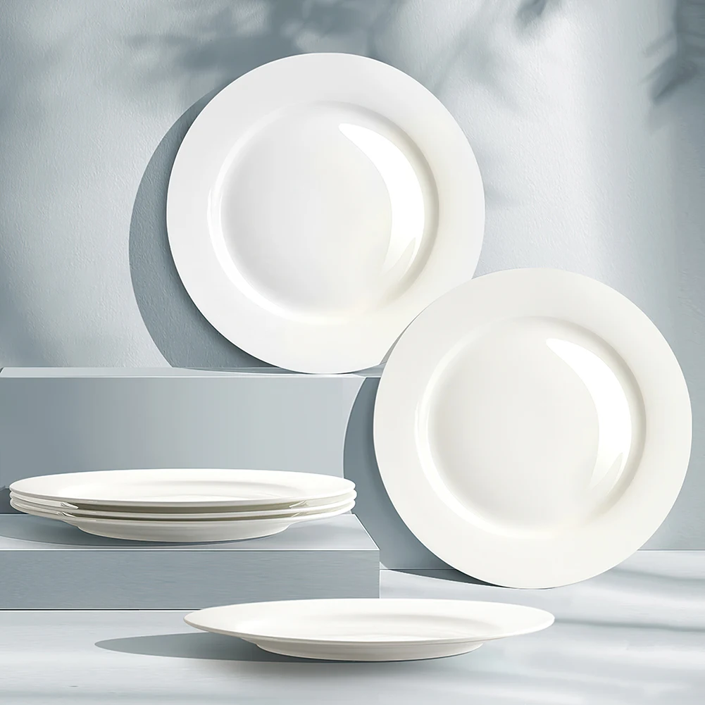 AOOSY Factory Round Fine Bone china Plates White Ceramic Flat Dinner Charger Plate Set for Hotel Wedding Wholesales Dishes