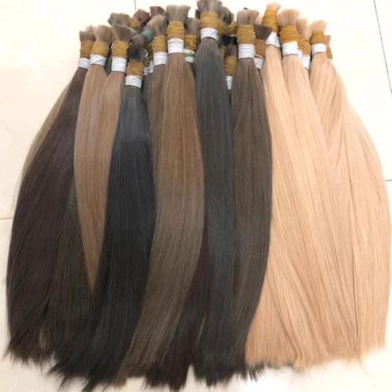 32 34 36 38 40 Inch Raw Indian Straight Hair Weave , Peruvian 100% Human Hair Extensions , Human Braiding Hair Bulk No Weft