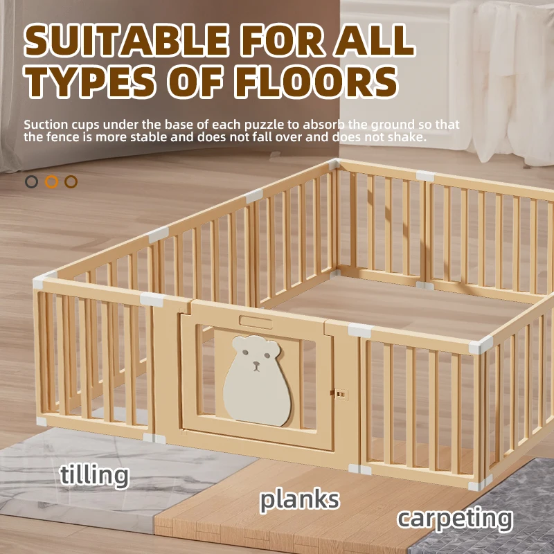 boombuy Plastic Baby Playpen Big Size Foldable indoor Playpen Easy To Carry home Fence For Babies And Kids