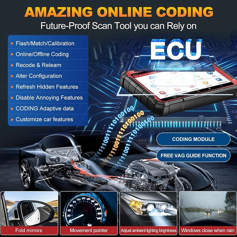 LAUNCH X-431 PRO ELITE Full Automotive System Diagnostic Analyzer Covers Wide Range Models ECU Code DoIP/CAN FD Protocol Two