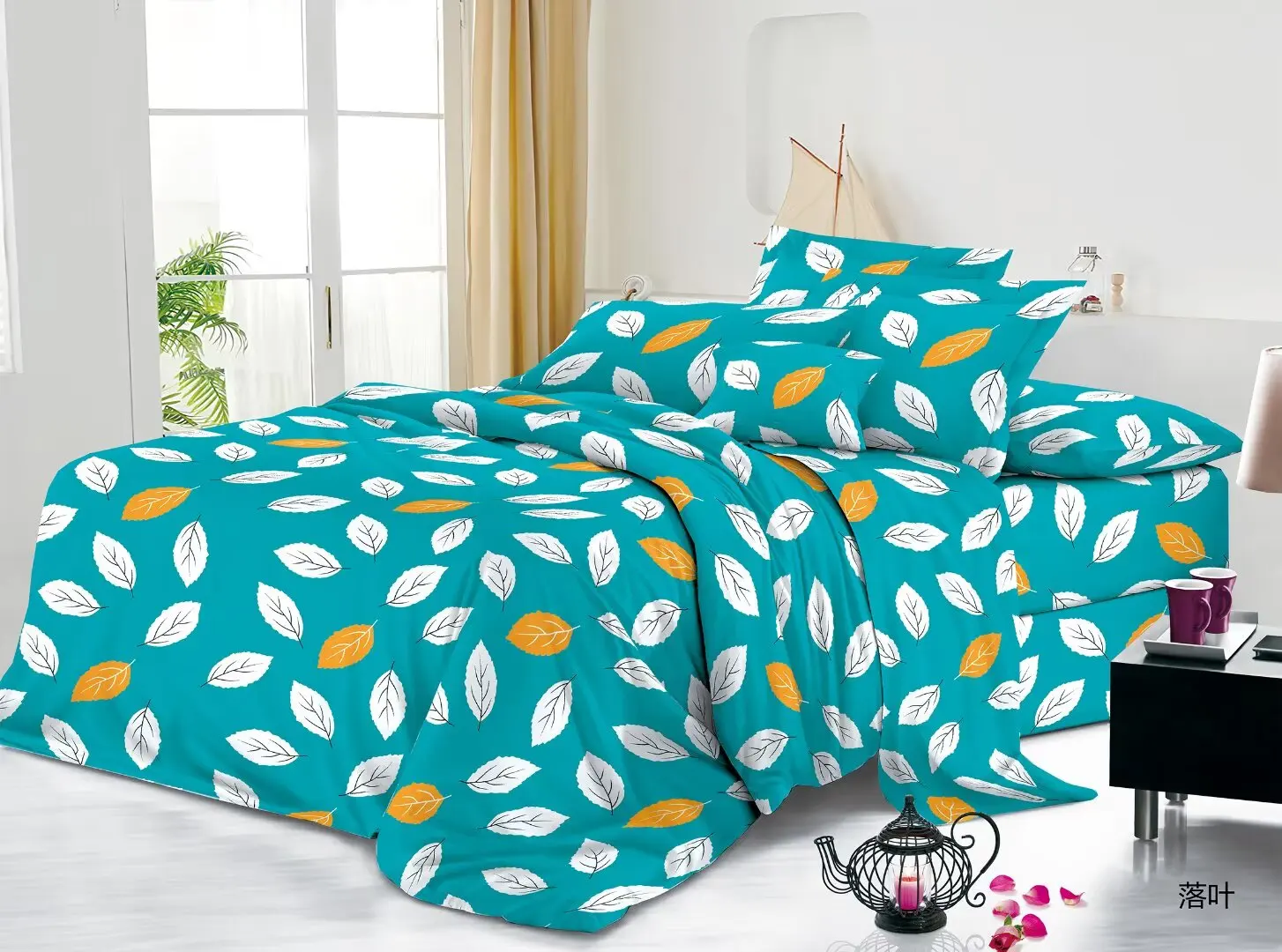 Комплект из мягкой и дышащей полиэфирной кровати с принтом цветов в африканском стиле