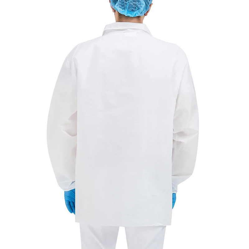 Top Quality Sanitary Smock 40 GSM Suits Examination Sterile Uniform Sterile Waterproof White Uniform Lab Disposable