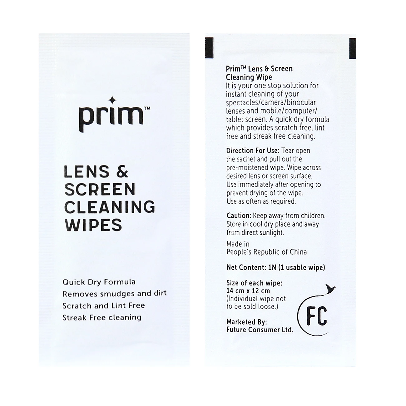 Smart Phone Screen Cleaning Wipes Lens Cleaner Customized Logo Single Pack