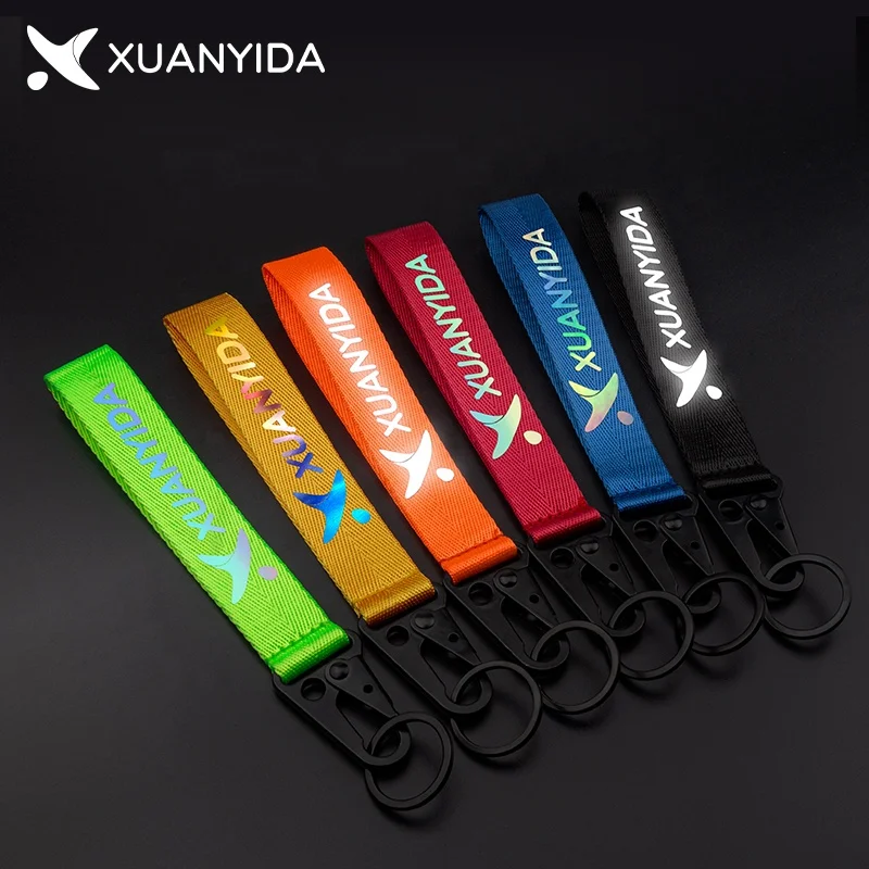 Designer reflective motorcycle metal key ring