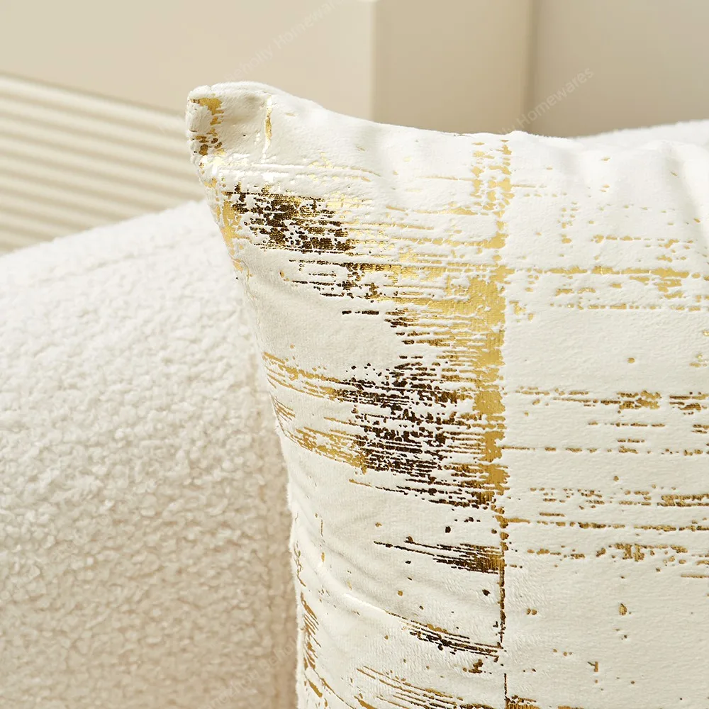45x45cm Square Throw Pillow Covers Gold Foil Printed Velvet Cushion Covers Decorative Home