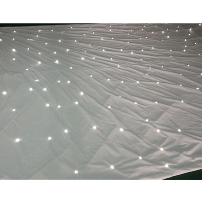 White Chiffon Backdrop DMX LED Star Cloth LED Star Curtain for Wedding Stage Concert