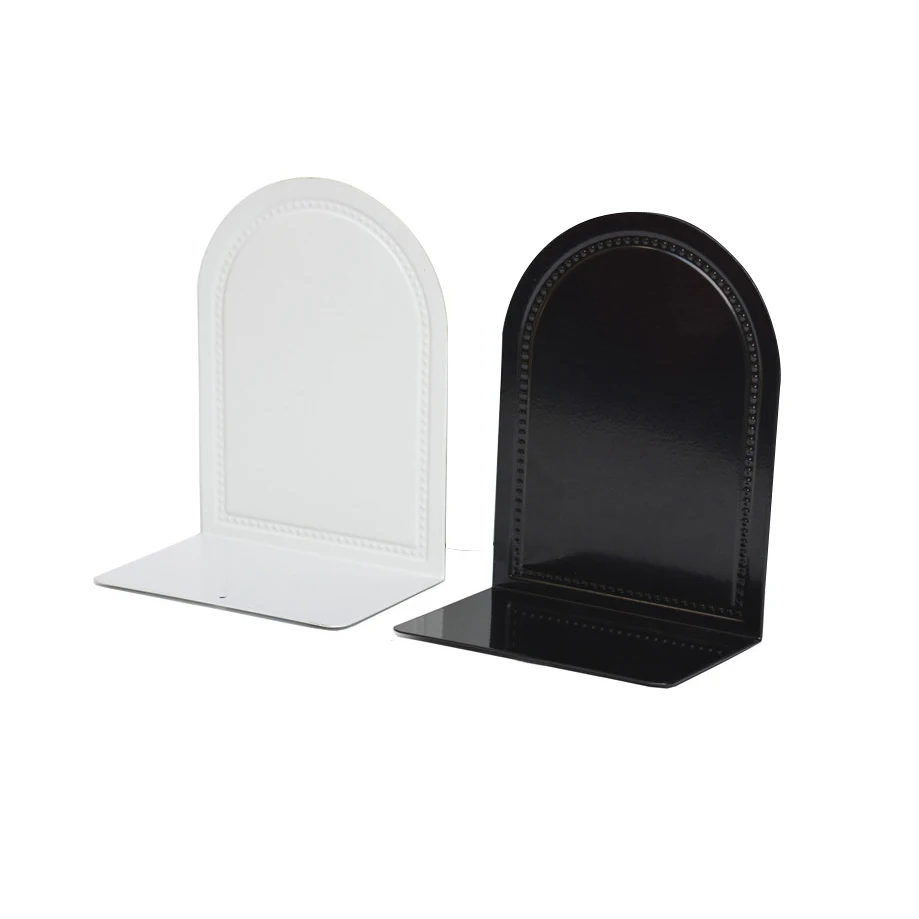 Decorative Metal Book Ends, Semi circular metal bookshelf,black book holder for school supplies