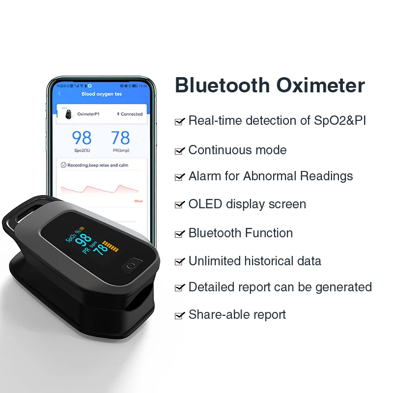 Yonker digital handheld fingertip oximeters oximetro de dedo pulso oximetros oxi meter finger pulse oximeter bluetooth