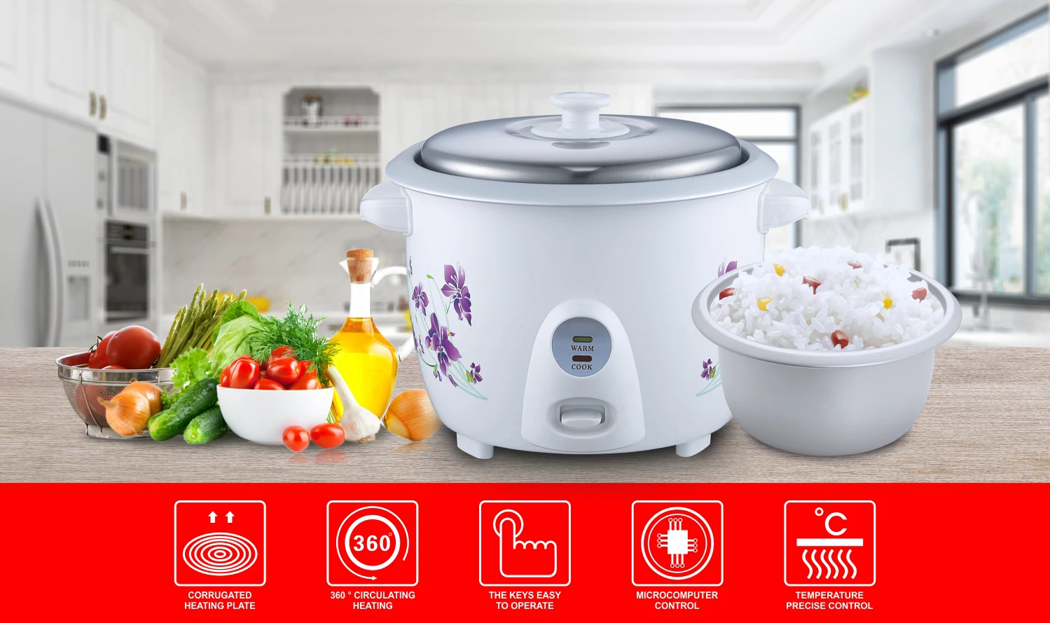 Multifunctional Dual Shape Rice Cooker Custom Logo Automatic Cooking Household Rice Cooker With Certificates