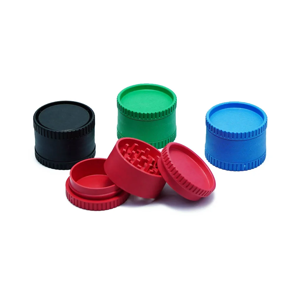 JUJI Wholesale 55mm 3 Layer Biodegradable Herb Grinder Custom Logo Eco-friendly Tobacco Smoking Herb Grinder