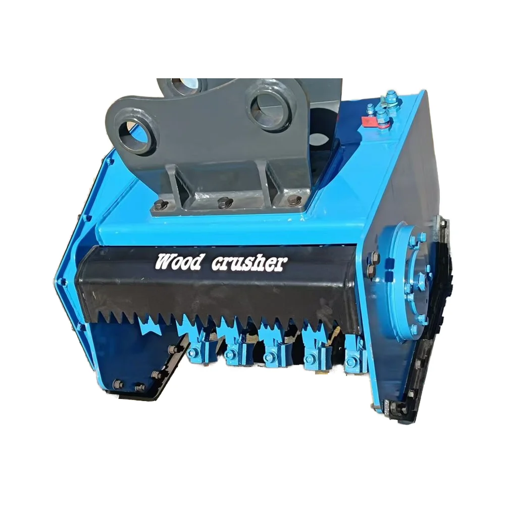 excavator accessory timber crusher hydraulic log cutting shredder excavator wood crusher for forestry