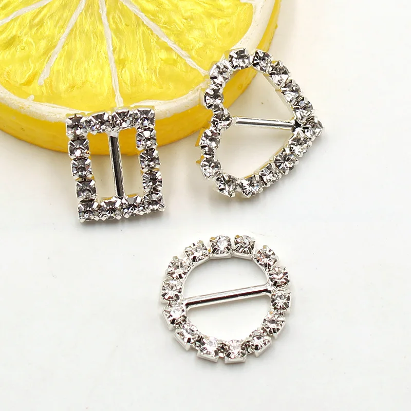Fashion Style Heart Shape Circle Square Crystal Rhinestone Metal Crystal For Clothes