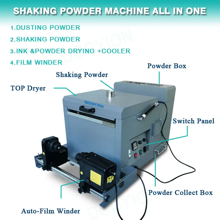 SA400 Factory OEM small a2 a3 dtf white ink shaking drying oven 33cm 30 cm 45cm a4 l1800 mini dtf powder shaker dryer 30cm a3
