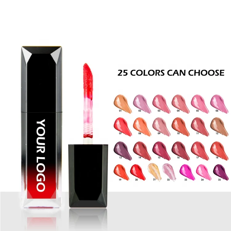 Custom Logo Diamond Gradient Color Design Lip Gloss Waterproof Long-lasting Natural Matte Liquid Lipstick