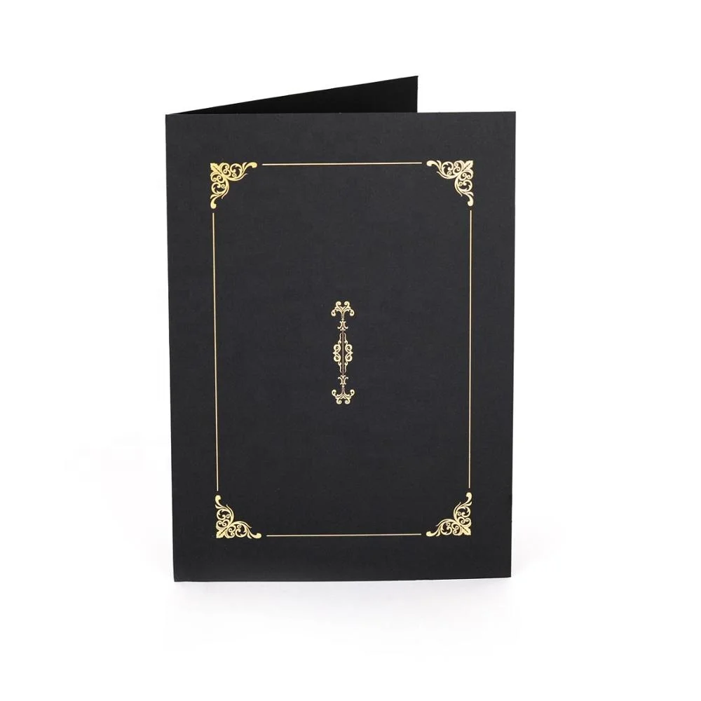 Customization Solid Color Cardboard Paper Diploma Cover Logo Paper Diploma Folder