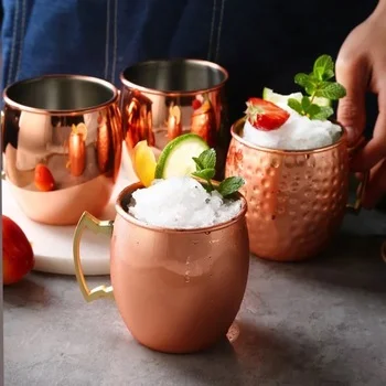 10 oz Custom caneca moscow mule copper mug cups set of 4