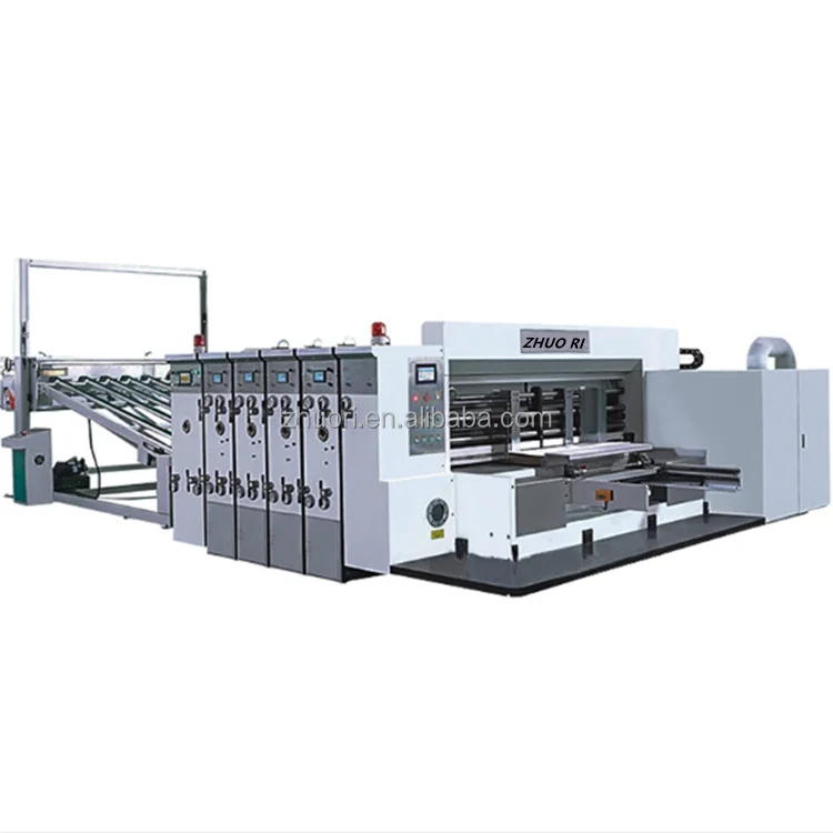 Auto Corrugated Box Manufacturing Machinery  Cardboard Boxes Die Cut Production Line Making Machine with Printing