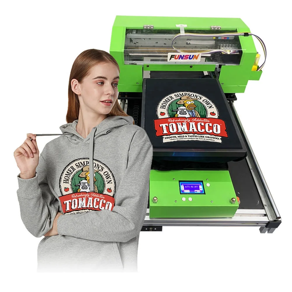 Funsun A3 DTG T-shirt Garment Cloth Printing Machine with 2 Sets Textile Ink Transport by Sea