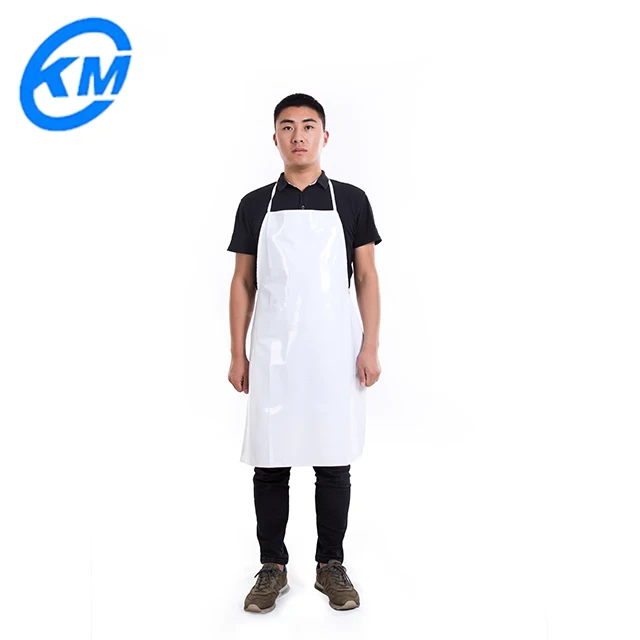 Black color custom logo oil proof chef PVC apron butcher waterproof plastic apron for man