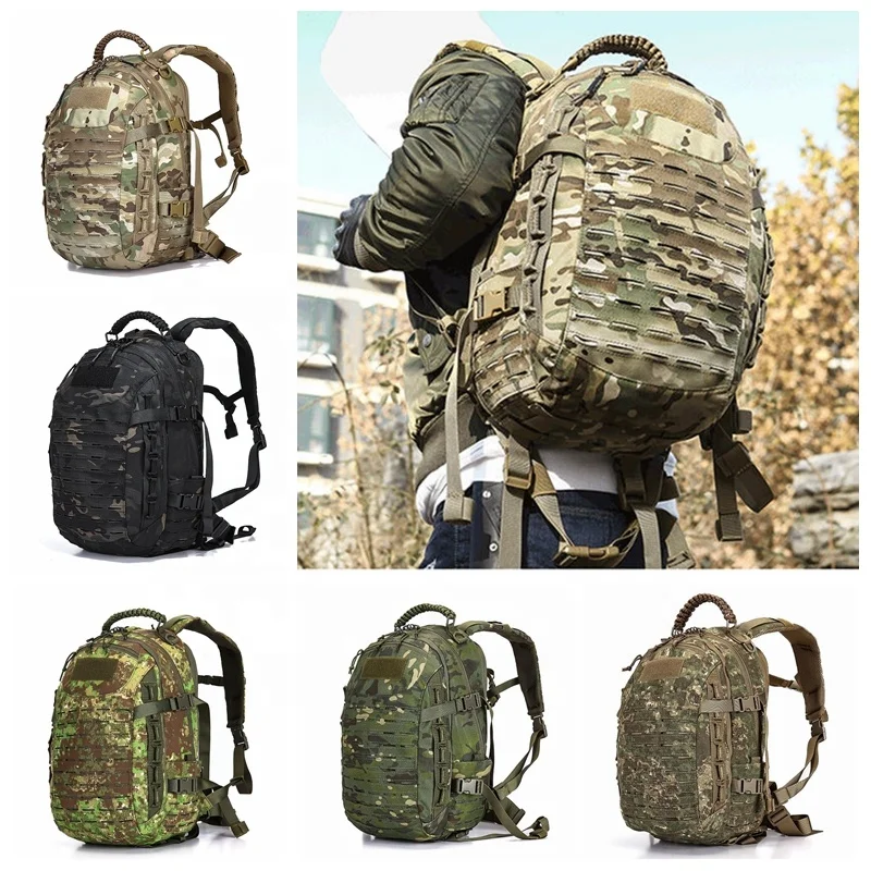 PTG Free Sample Nylon Large Combat Rucksack Waterproof Hiking Mountain Daypacks Camouflage Tactical Backpack for Men