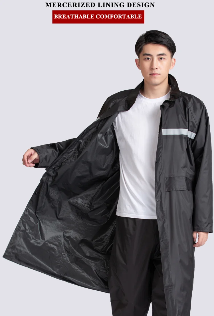 Long Sleeve Hi Vis Reflective Road Safety Raincoat Men Yellow Polo Cheap Logo Tape Feature with Oxford Fabric