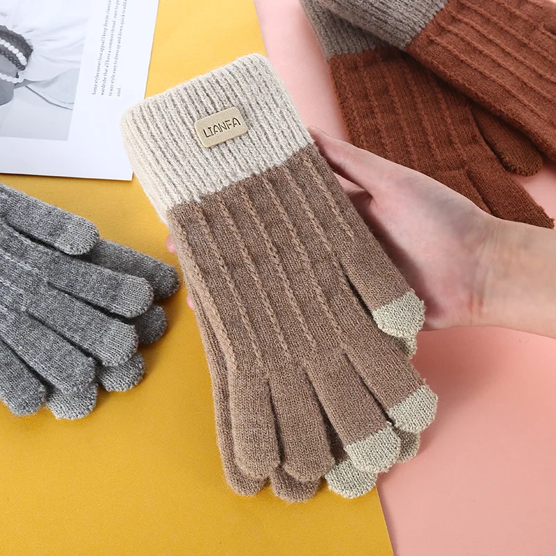Custom China warm winter Gloves Touch Screen Mittens Knitted Magic Fashion Acrylic Gloves Cashmere Mittens