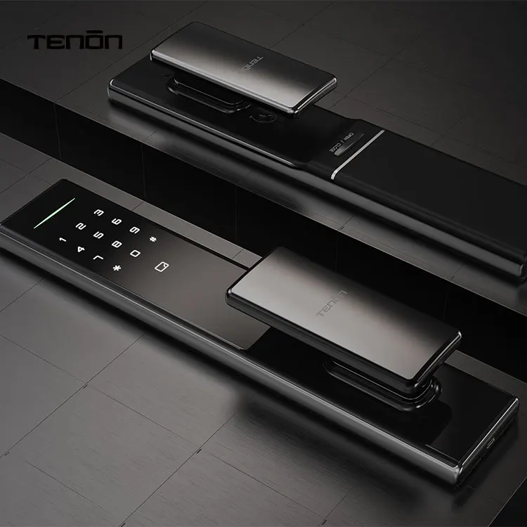 Система умного дома, полностью автоматическая система дверного замка, Электрический БЕСКЛЮЧЕВОЙ цифровой комбинированный дверной замок со сканером отпечатков пальцев