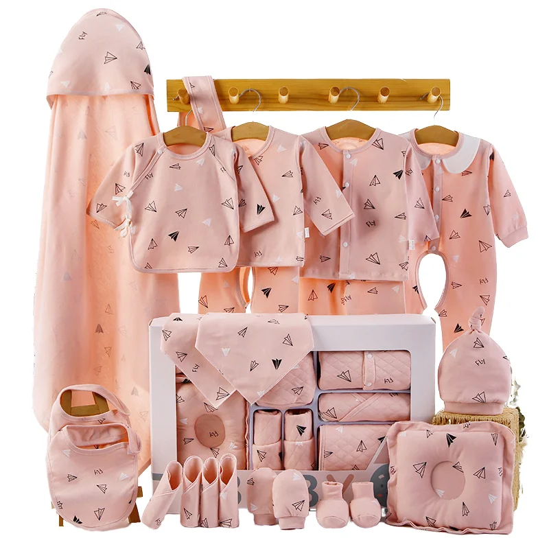 Unisex Baby Romper Sets 100% Cotton Newborn Supplies Full Moon Gift Box Packaging for Spring Newborn Clothes Gift Set