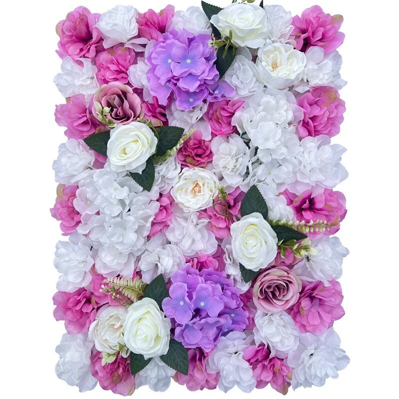 Customized Artificial Silk Roses Flower Wall Backdrop Faux Red Flower Wall Panels Background Fake Flowers Wall For Wedding Decor