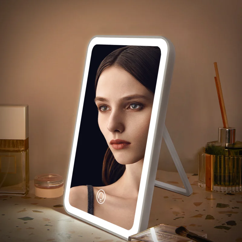 Factory Wholesale Hot-Selling Touch Switch Travel Led Mirror With Light For Ladies Daily Makeup Tool