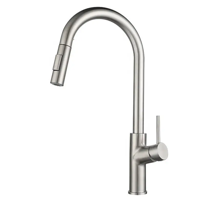 Traditional Kitchen Taps Single Lever 304 Stainless Steel Brushed 360 Swivel Bathroom And Kitchen Taps