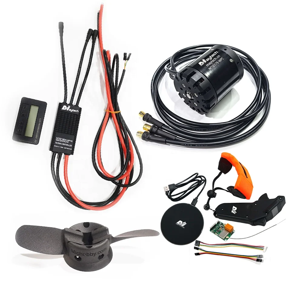 Maytech Foil Boost Kit 5.5KW 6579 Waterproof Motor With Folding Propeller + 160A Waterproof ESC + Waterproof Remote