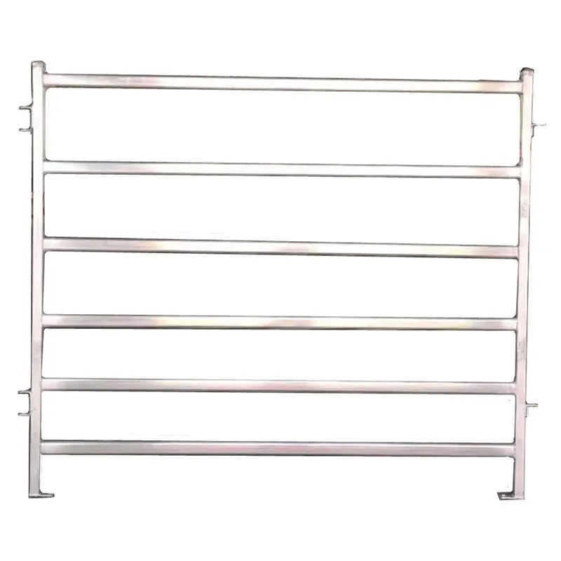Galvanized 6-Rail Metal Horse Sheep Cattle Fence Panel Easy-to-Install Iron Farm Gate Low-Maintenance Simple Livestock Enclosure