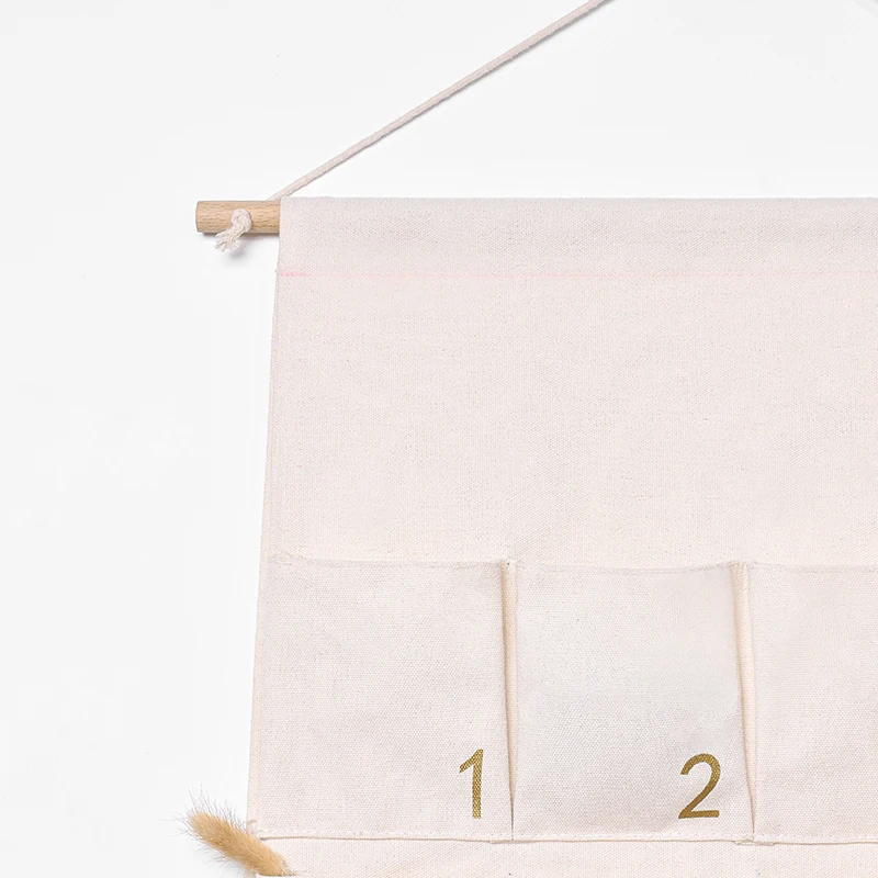 Wholesale Canvas Christmas Advent Calendar 24 Bags DIY Xmas Countdown Decorations Hanging Advent Calendar Decoration