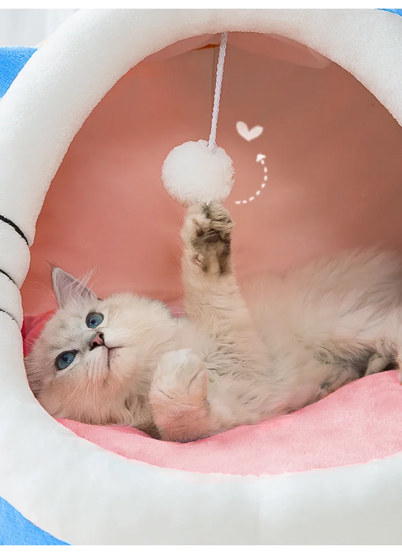 warm and comfortable autumn winter pet bed new pet dog cat round plush bed