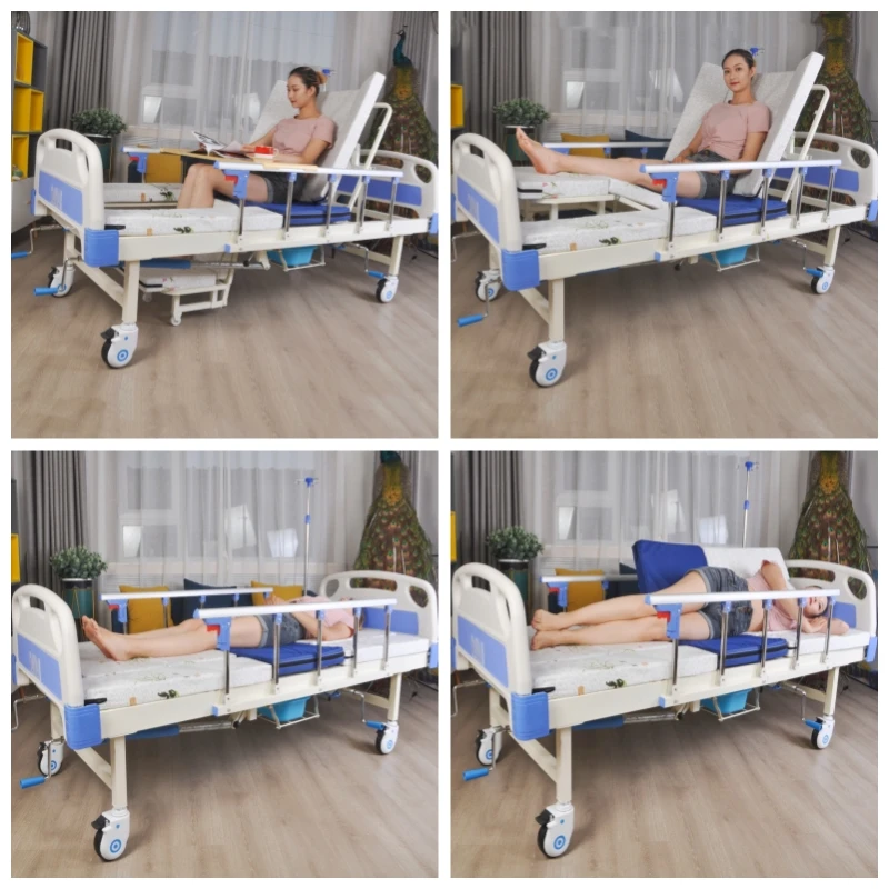 3 crank multifunction manual manufacturers icu care patient home rehabilitation hospital nursing beds with automatic toilet