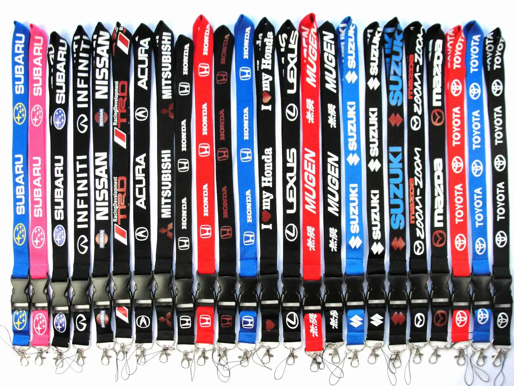 RTS China Wholesale hook  white polyester lanyard Car Brand print neck lote de key ring lanyards quick release lanyard