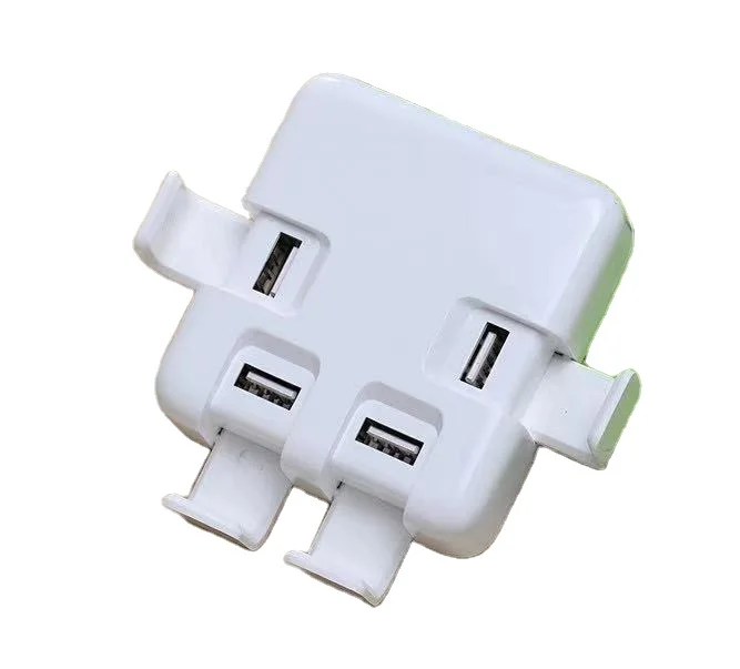 Инновационный адаптер питания для дорожного зарядного устройства с 4 USB-портами и держателем для телефона