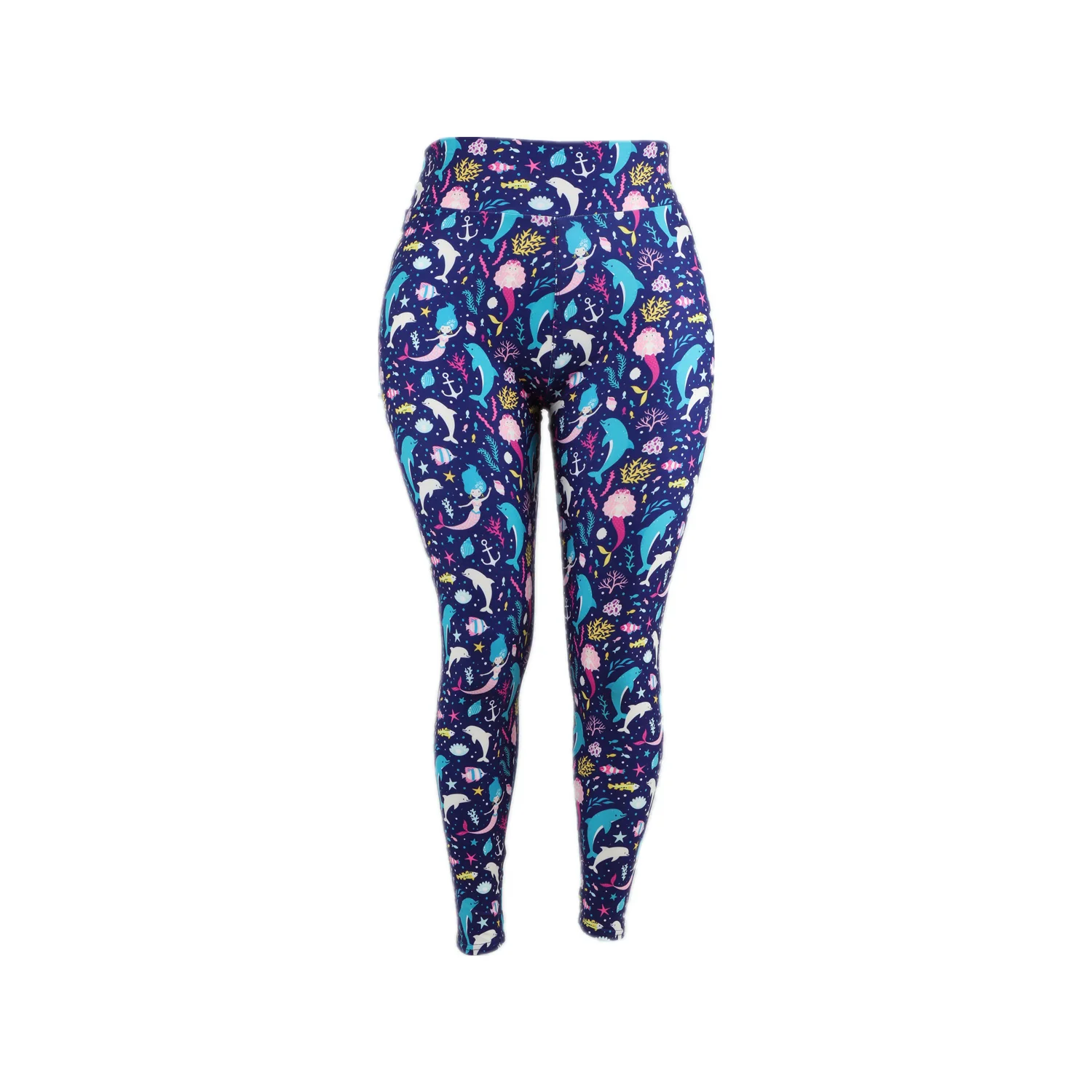 Good Stretch Pants Buttery Soft Tights Private Labels Brushed Quality Fashion Sea World Mermaid Dolphin Prints Yoga Leggings