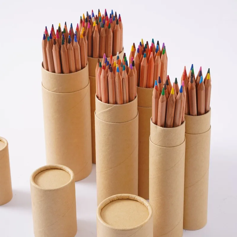 Small Order Accept 12/24/48 Different Color Cedar Wood Custom Colored Drawing Pencil set for School Kids Office High Grade Lead