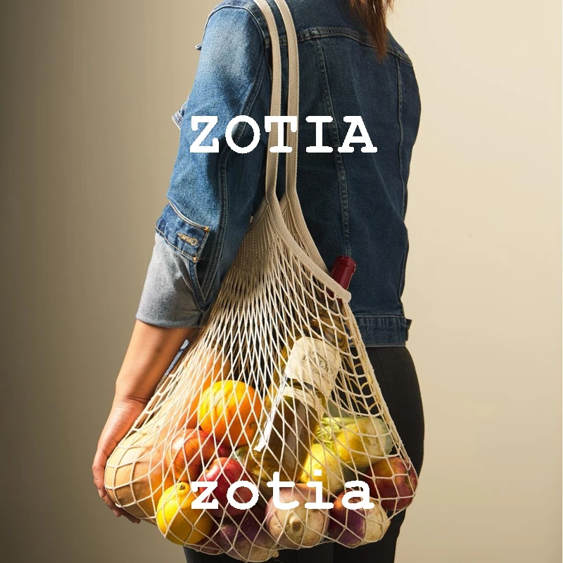 Хит продаж портативные многоразовые сумки для продуктов фруктов и овощей моющиеся хлопковые нитки Органическая Сетчатая Сумка покупок