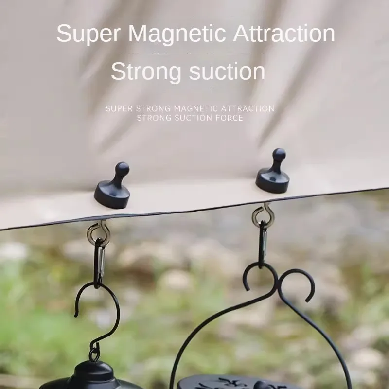 Outdoor Strong Magnetic Hook Camping Light Hanging Ceiling Tent Holder Hook Climbing Buckle Pocket Multitool